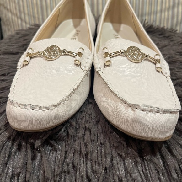Anne Klein Akhadler Iflex Loafers Womens Sz 9.5 Ivory Faux Leather Snake Print - Picture 8 of 11